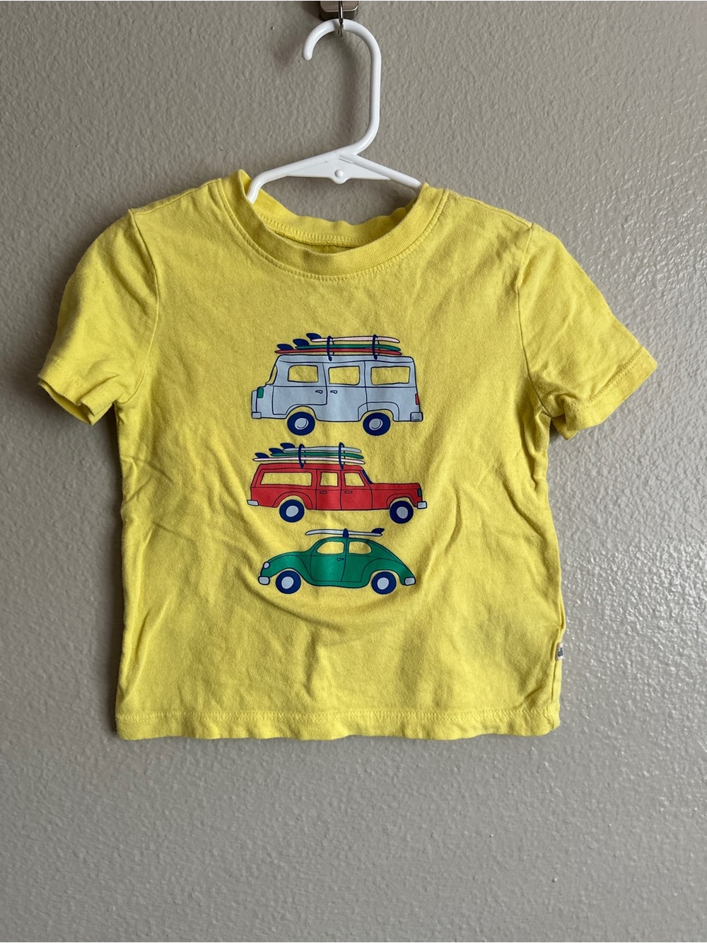Baby Gap size 2 years short sleeve 100% cotton t-shirt cars & surfboards graphic